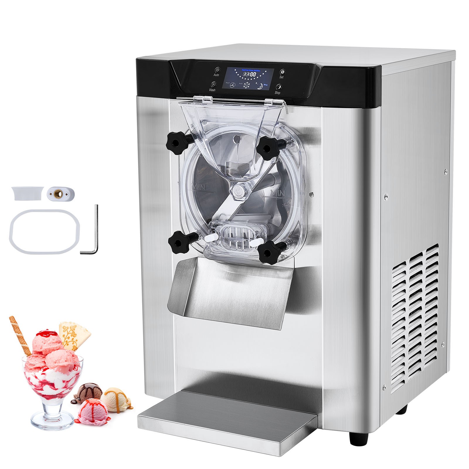 Commercial Hard Serve Ice Cream Machine Maker 12 L/H Yield Single Flavor