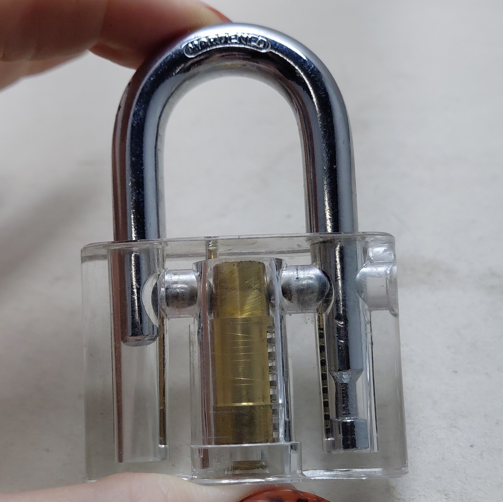 Set of 2 Transparent Practice Padlocks with Keys Locksmith Training Tool