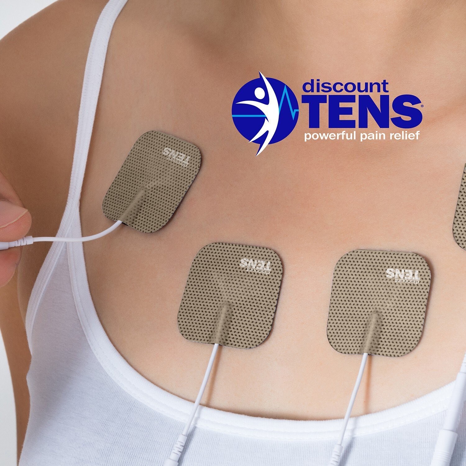 TENS Wired Electrodes Compatible with TENS 7000, TENS 3000 - 20 Premium 2"x2"