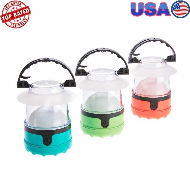 450 Lumens Battery Camping Lantern W/ Side Dial Switch Hanging Hook Handles New