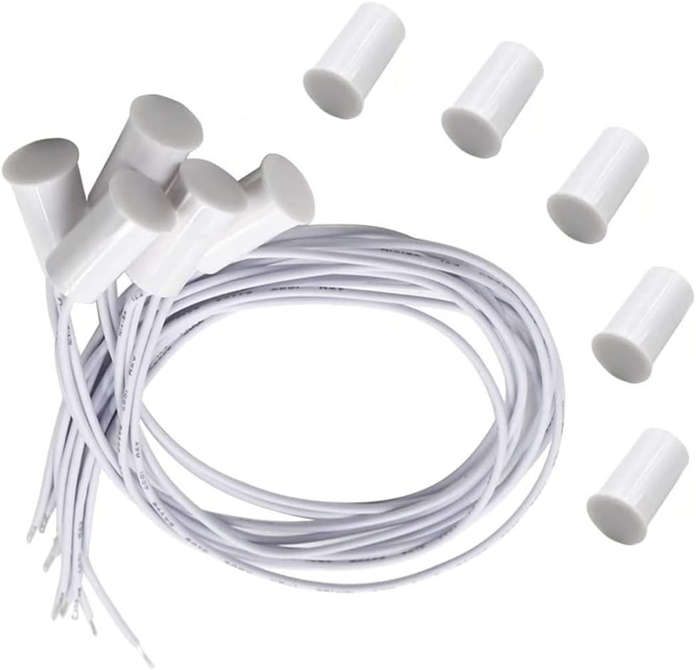RC-33 NC Recessed Magnetic Door Switch Security Sensor - 5 Sets, White