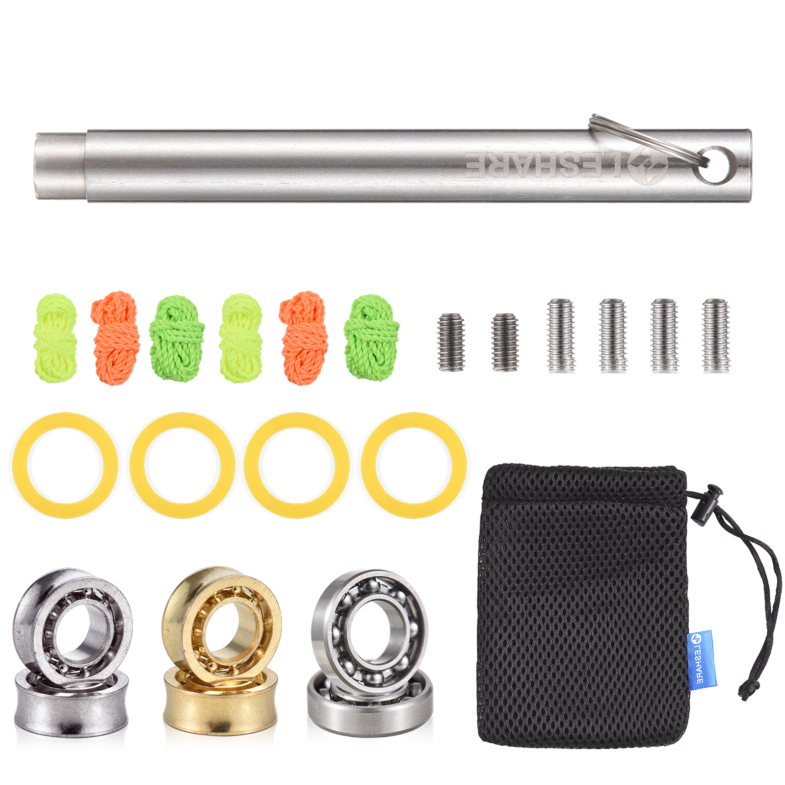 LESHARE Yoyo Replacement Parts Bearing Tool 2*Responsive Bearing W/ Mesh Bag