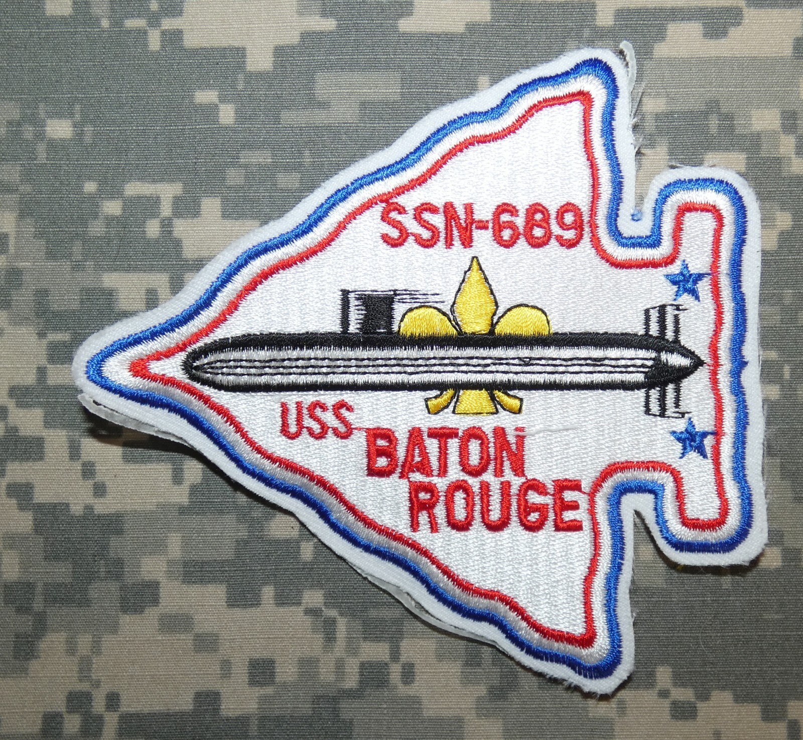 US Navy USS Baton Rouge SSN 689 Submarine Embroidered Full Color Patch