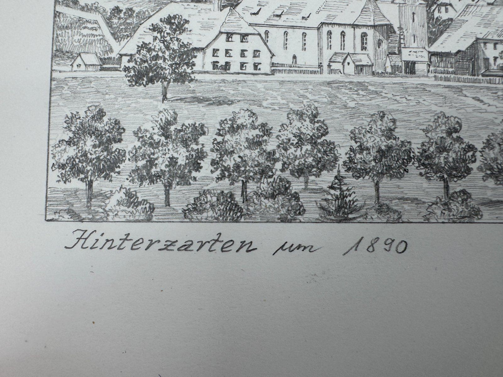 * HEINZ WEHLISCH DRAWING HINTERZARTEN 1890 VIEW SIGNED