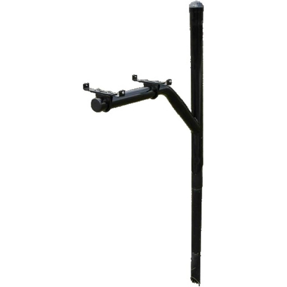 36 Inch Black Steel Swing Away Mailbox Post Snowplow Proof with Return to Center