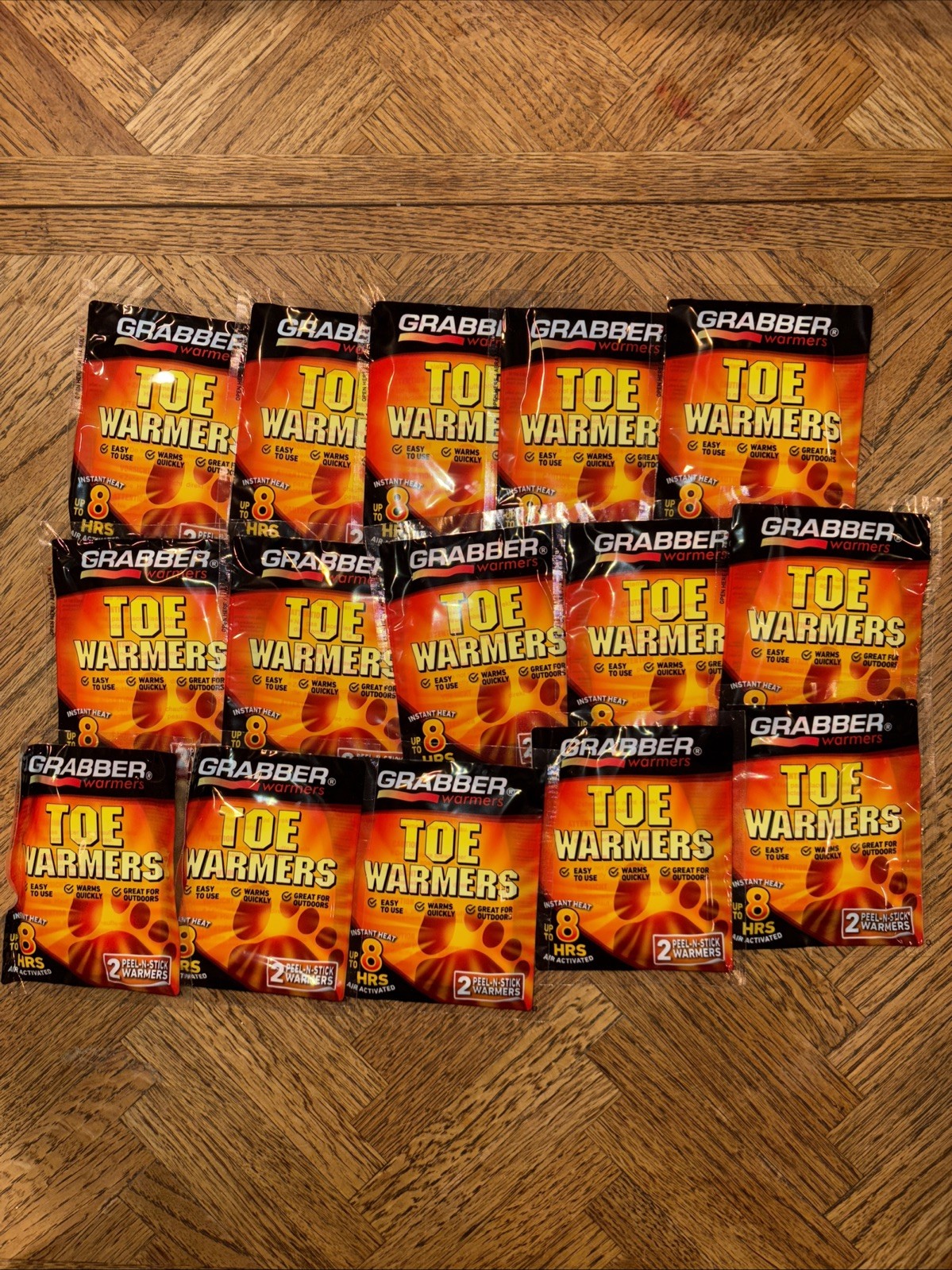 Lot of 15 Grabber Toe Warmers 8 Hrs  Peel-n-Stik 20 Grabbers   Exp 02/2028