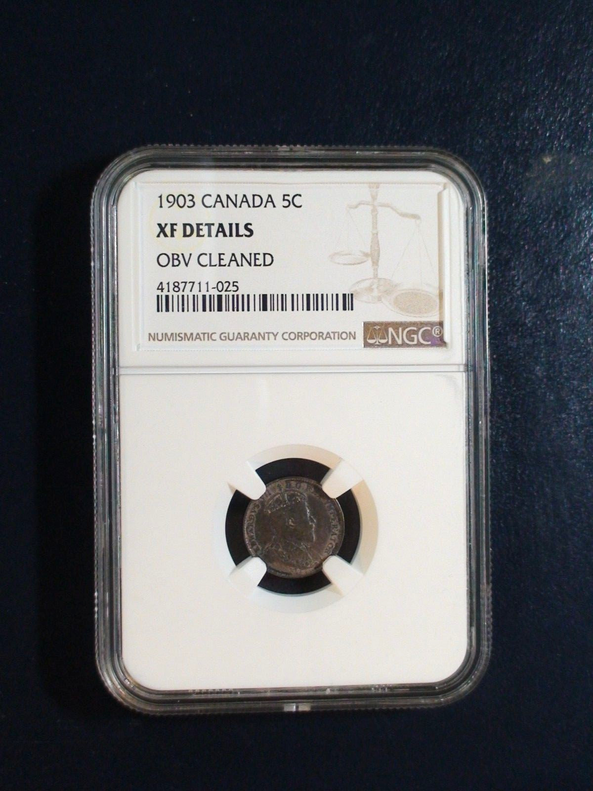 1903 Canada Five Cents NGC XF SILVER Circulated 5C Coin PRICED TO SELL!