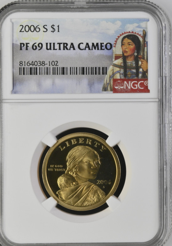 2006 S $1 NGC PF 69 Ultra Cameo (Portrait Label)