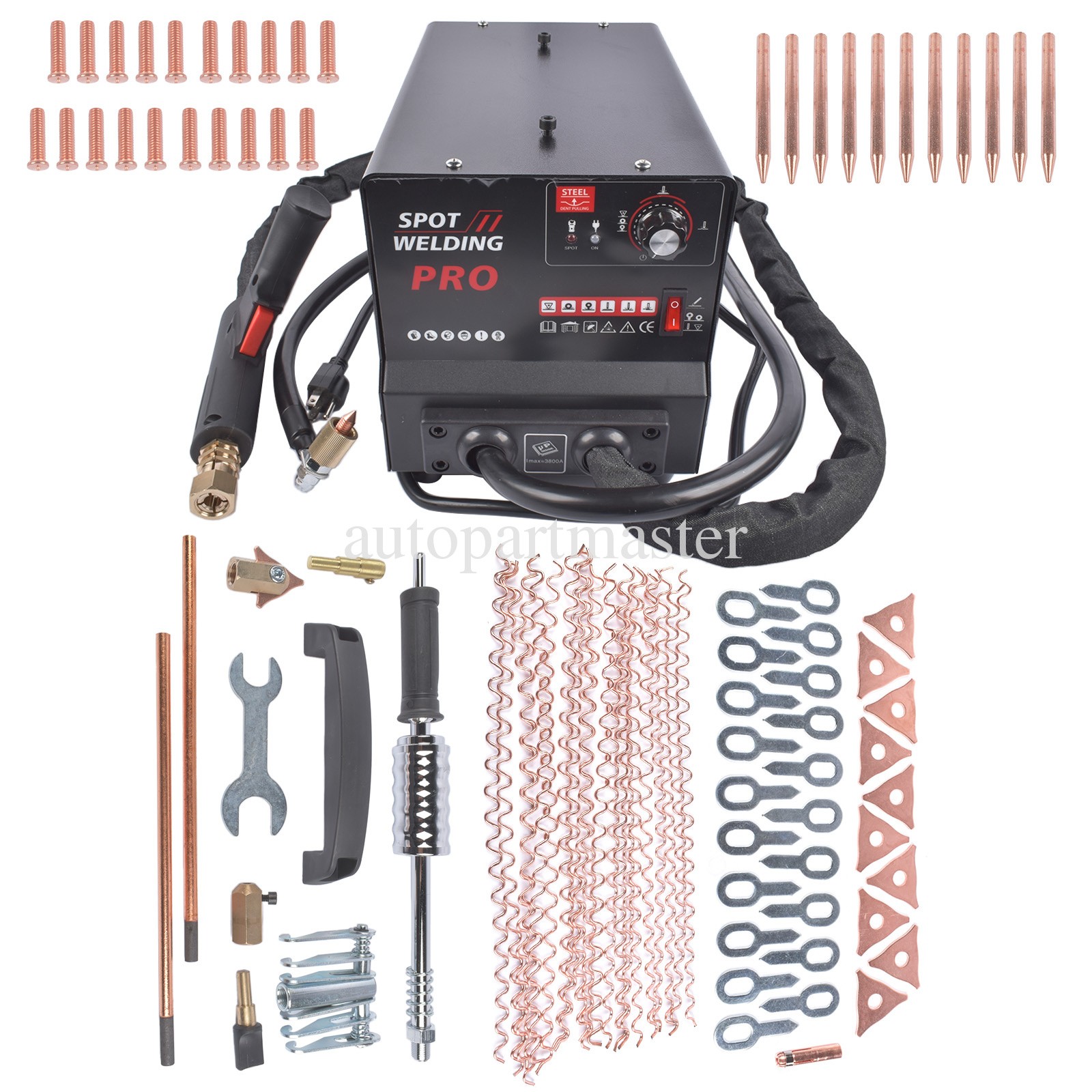 Dent Puller Stud Welder Dent Repair Kit Car Body Dent Remover Tool 3800A 3500W