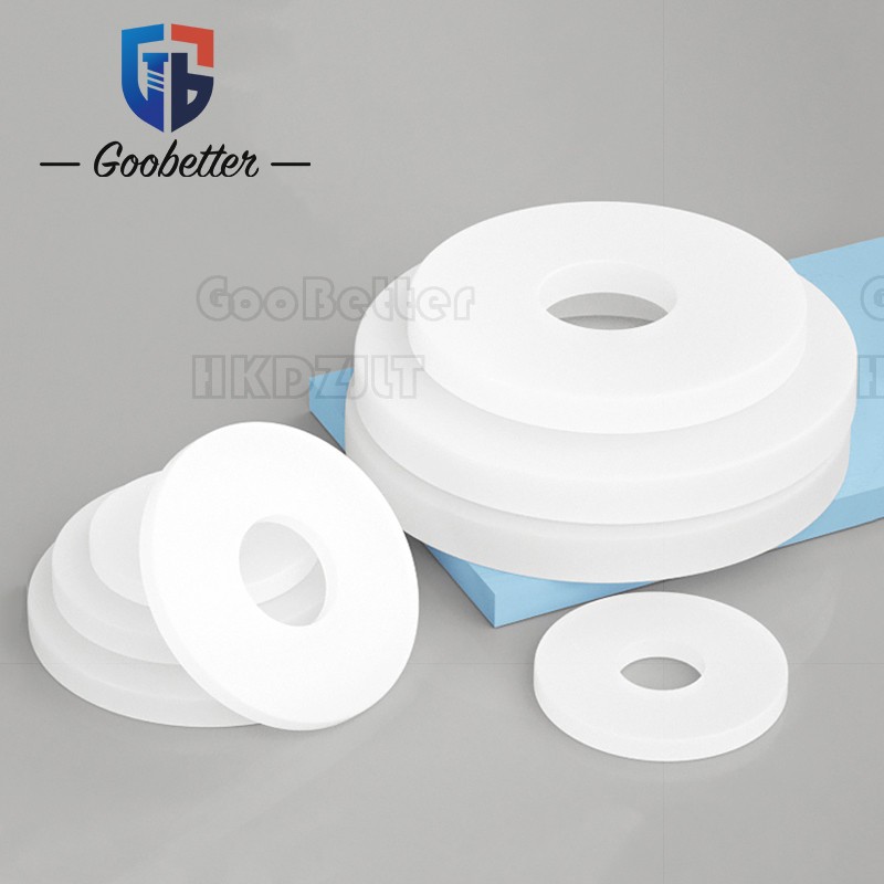 PTFE Plastic Nylon Flat Spacer Washer Insulation Gasket Ring For Screw Bolt
