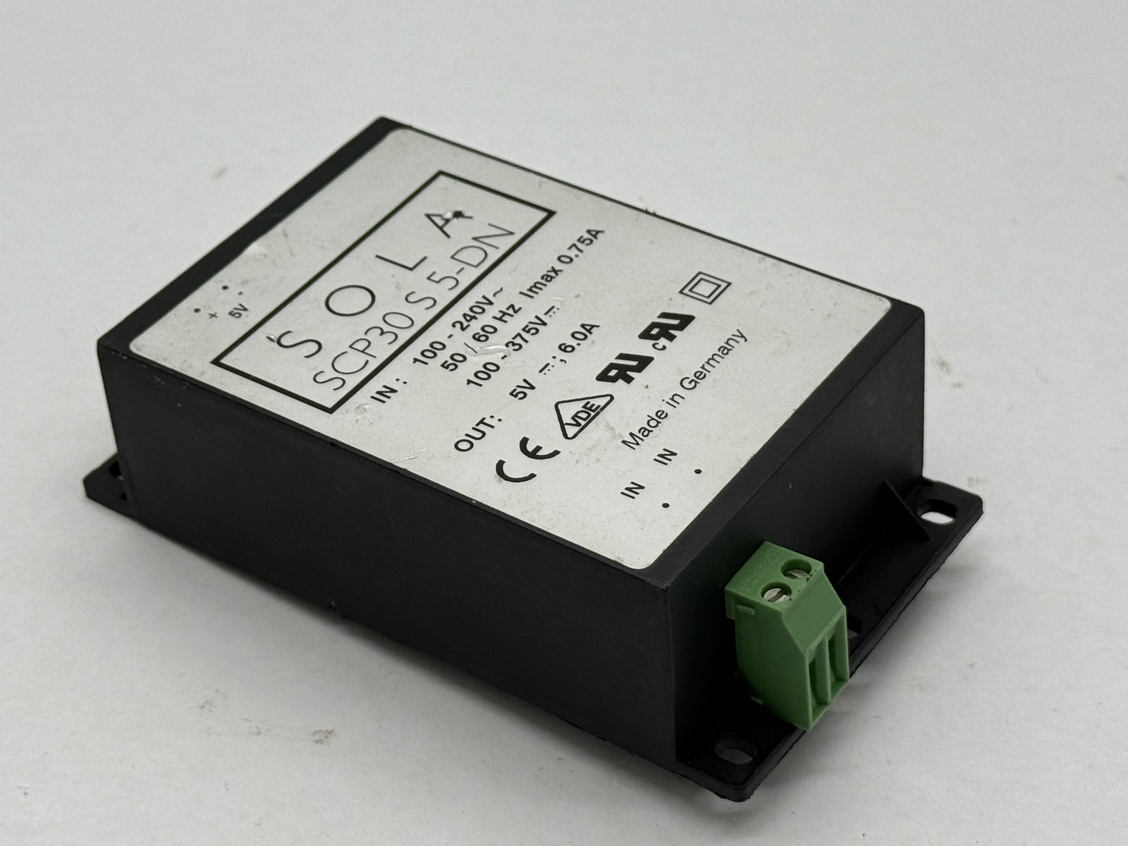 Sola SCP30S-5-DN Power Supply Input 100-240V 0.75 Amp Output 5V 6.0 Amp