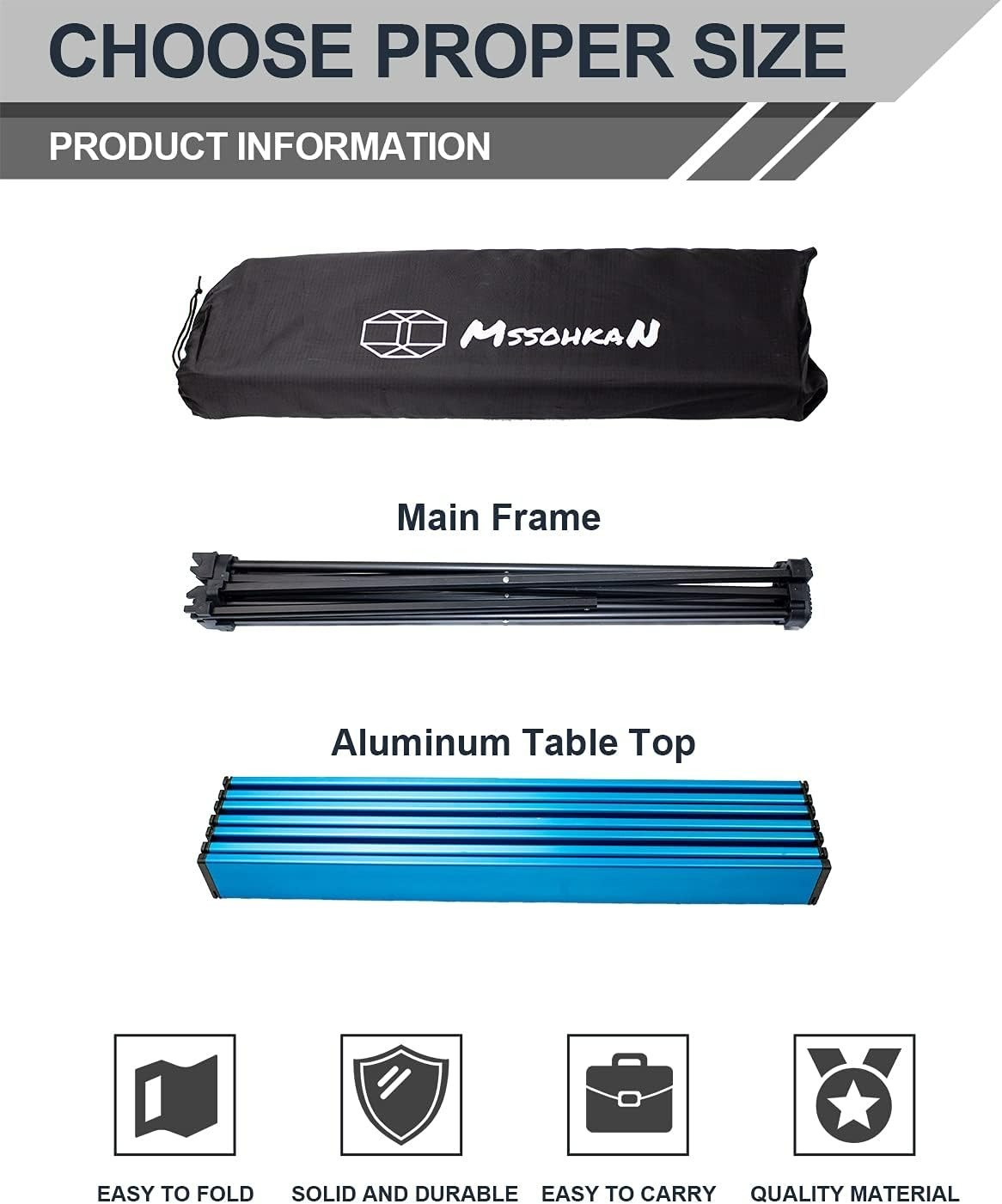 Lightweight Folding Camping Table - Durable Aluminum for Outdoor Fun, 16''x11''