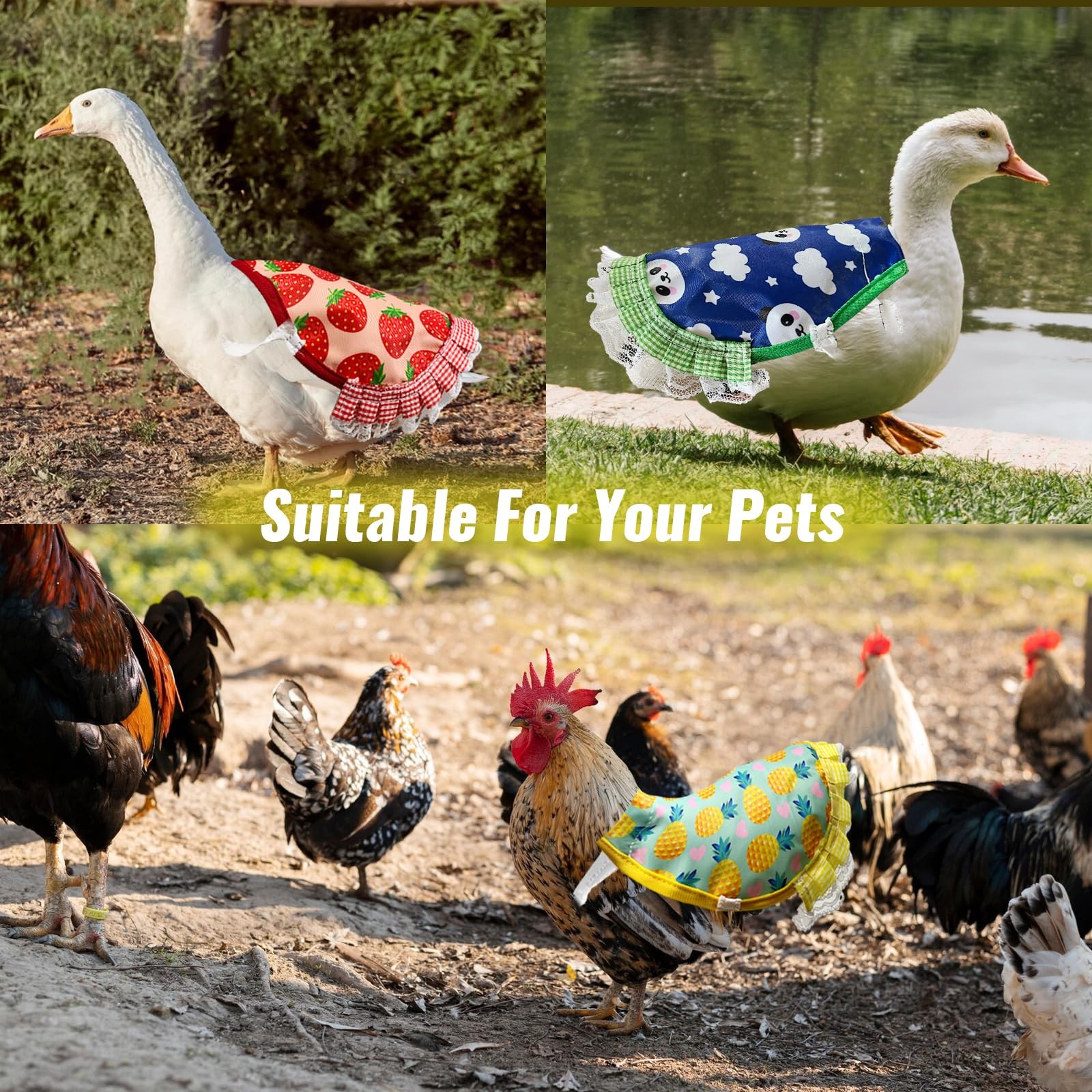6 Pcs Chicken Saddle for Hens Waterproof Chicken Apron Poultry Protector Wing...