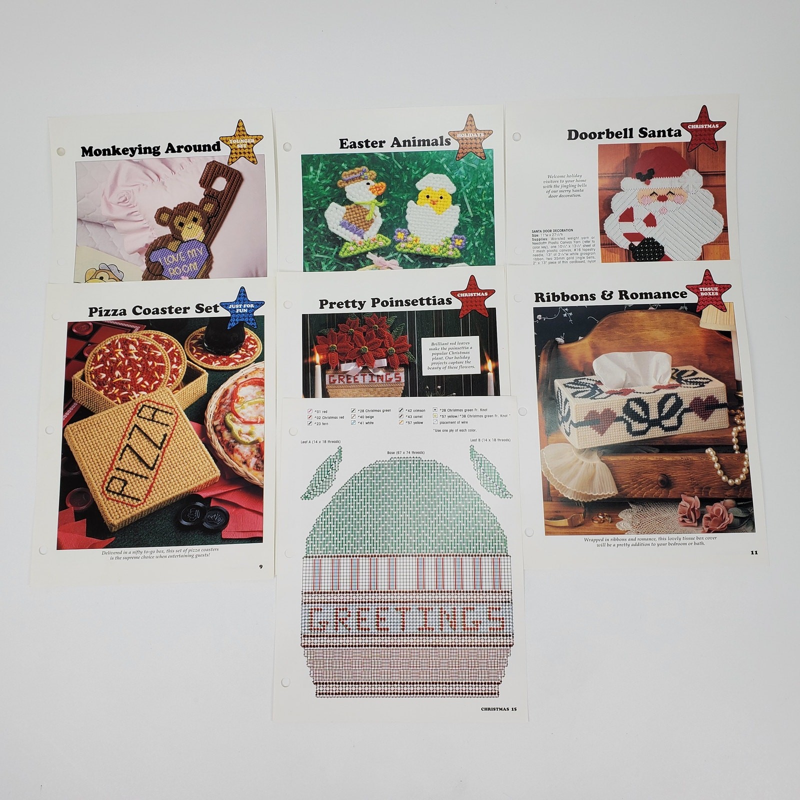 Plastic Canvas All Stars 1995 Leisure Arts 6 Patterns from Patternpak 1 & 5
