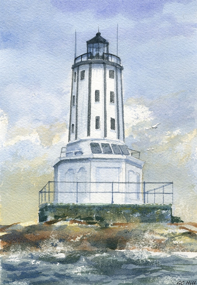 Los Angeles Harbor Lighthouse Angels Gate San Pedro, CA. Watercolor Notecards