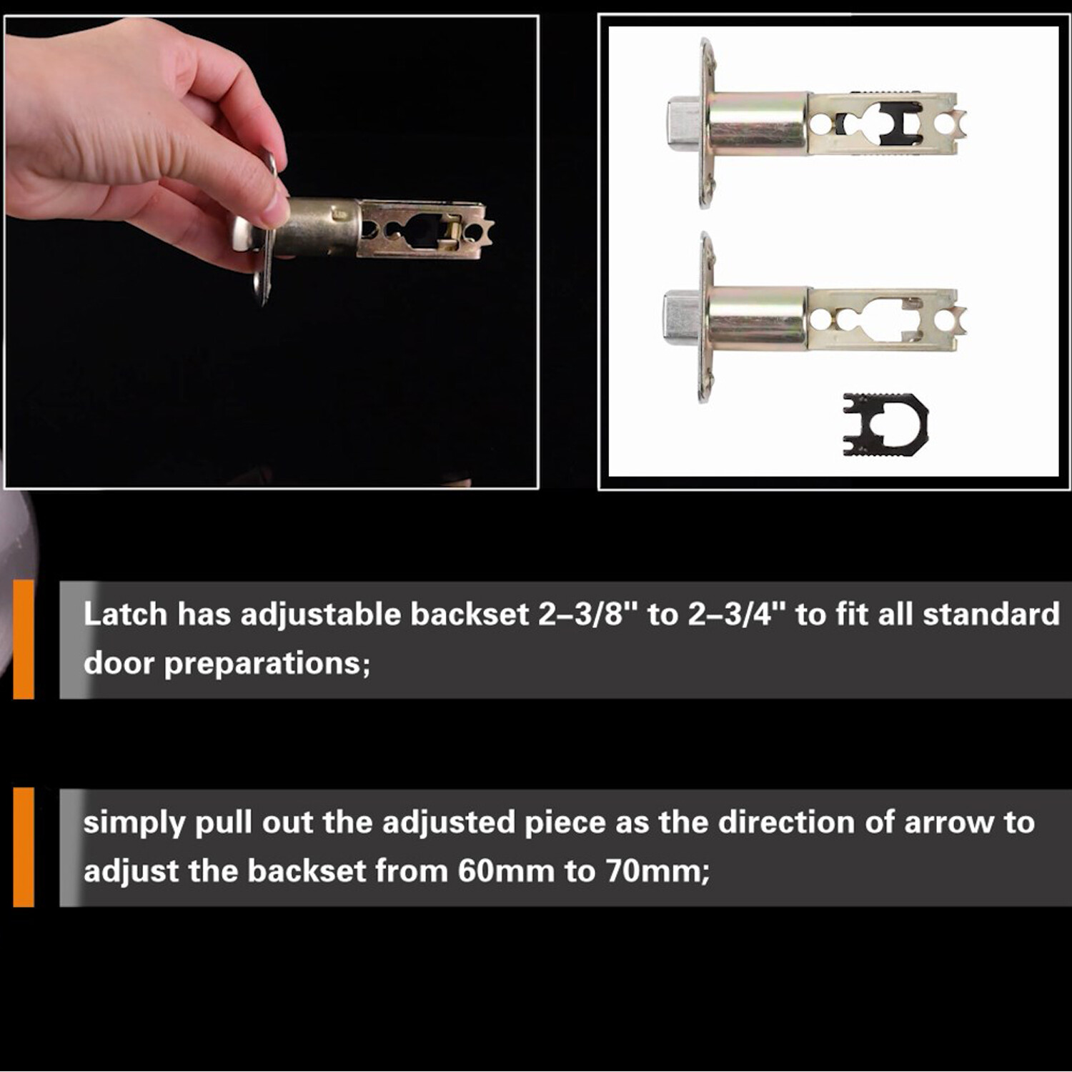 Probrico Entry/Privacy/Passage/Dummy Set Round Door Knobs Adjustment Backset