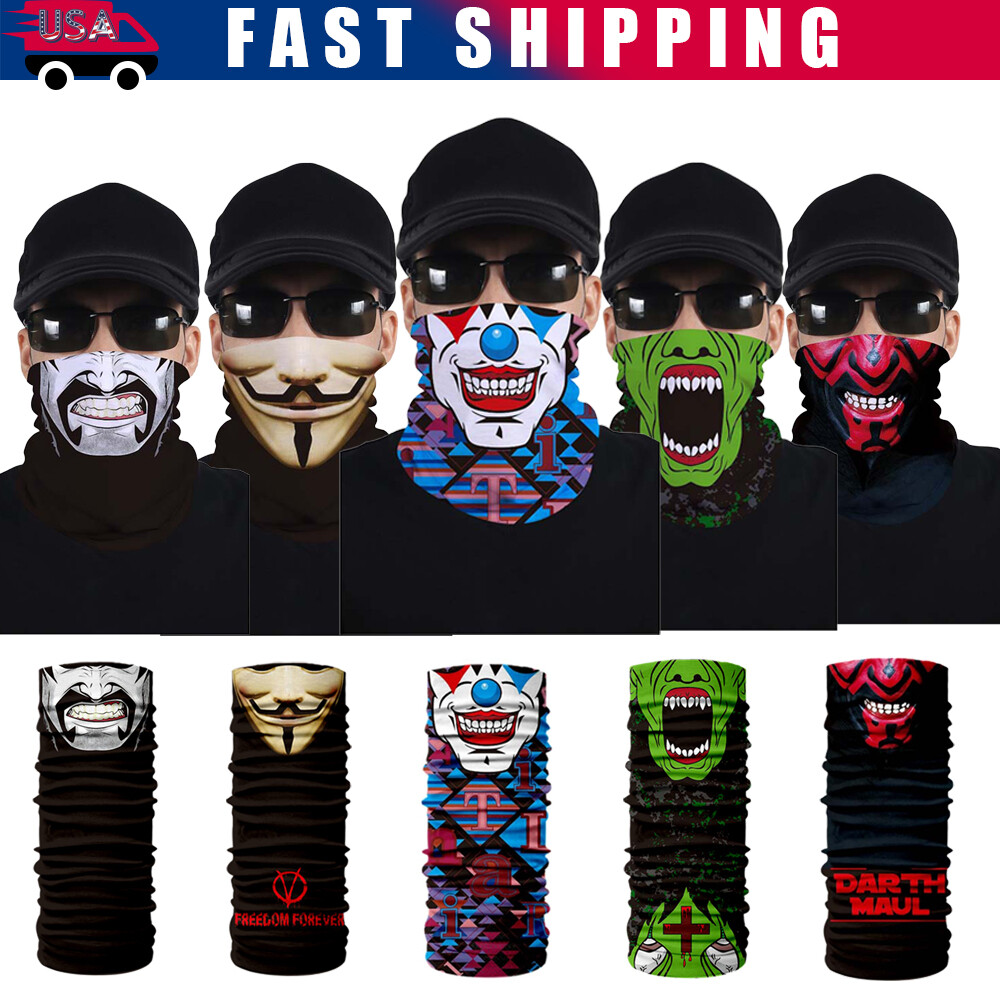 Unisex Spooky Halloween Balaclava Mask Breathable Anti-uv Face Cover for Cycling