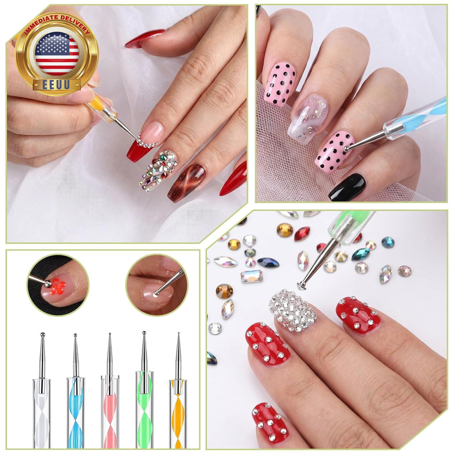 10Pcs Dotting Tools Set, Pattern Tracing Stylus Ball Embossing Stylus for Transf