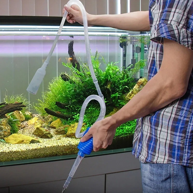 Aquarium Tank Vacuum Siphon Gravel Cleaner Pump Water Change Safe for Fish