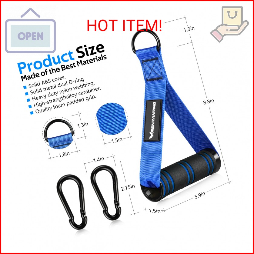 RENRANRING Gym Exercise Handles, Replacement Handle Attachments for Cable Machin