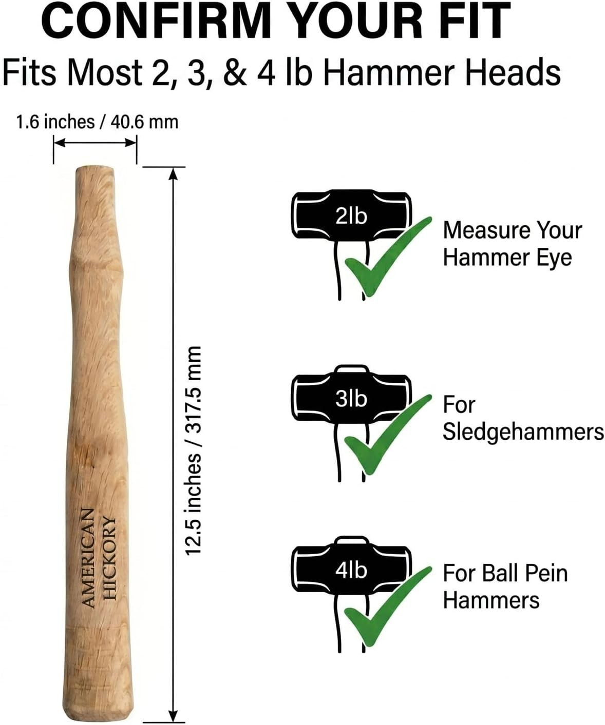 Complete Wood Hammer Handle Replacement for Versatile Tool Use and Durability