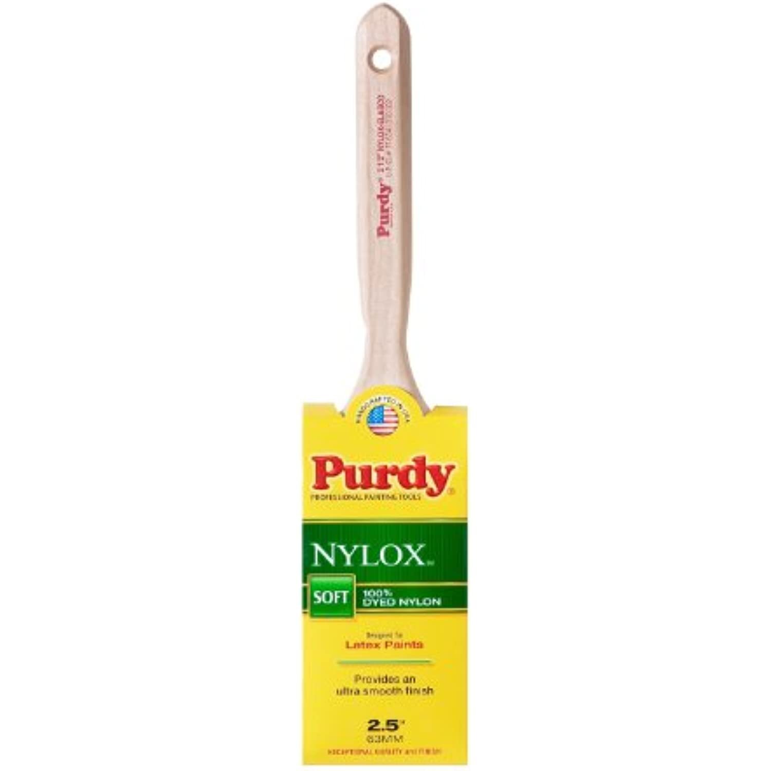 Purdy 144100225 Nylox Series Elasco Flat Trim Paint Brush, 2-1/2 inch