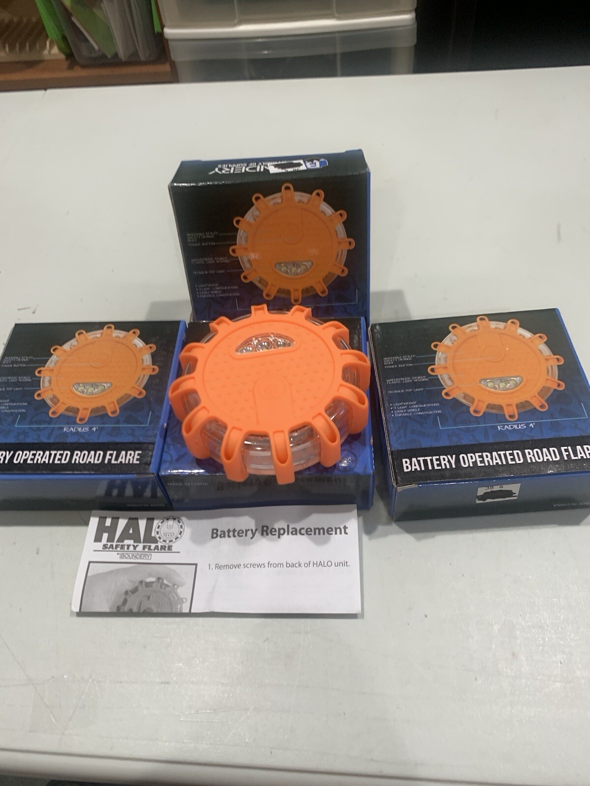 Halo Guardian Safety Gear Roadside Assistance LED Safety Flare 4 pcs ( item# 2)