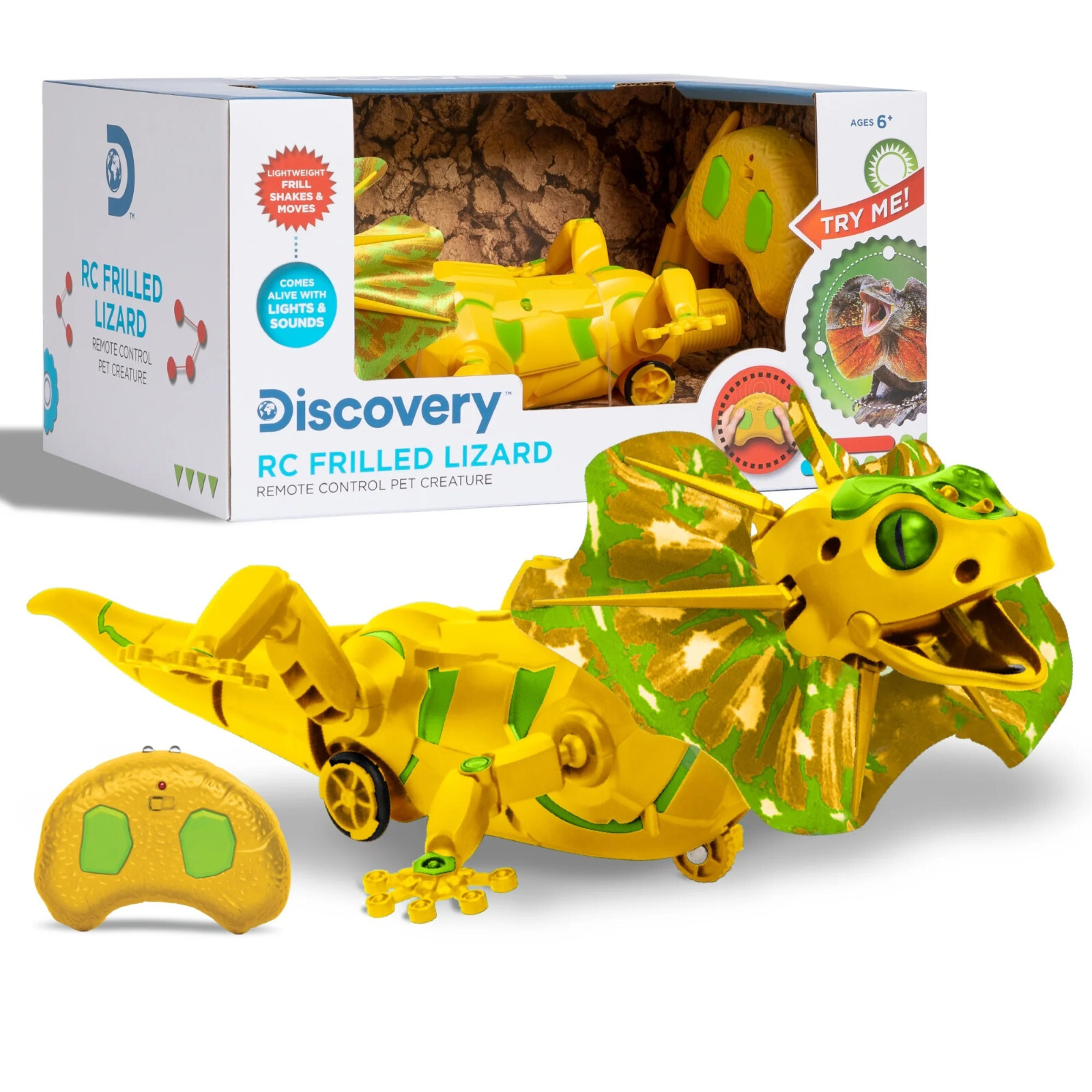 Discovery Kids Robotic RC Frilled Lizard, DIY Pet, Wireless Controller STEM Toy