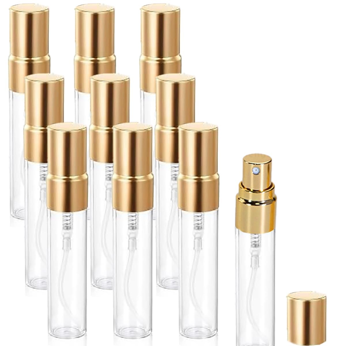 10 Pcs 5ml Clear Atomizer Glass Bottles Mini Spray Bottles Portable Perfume T...