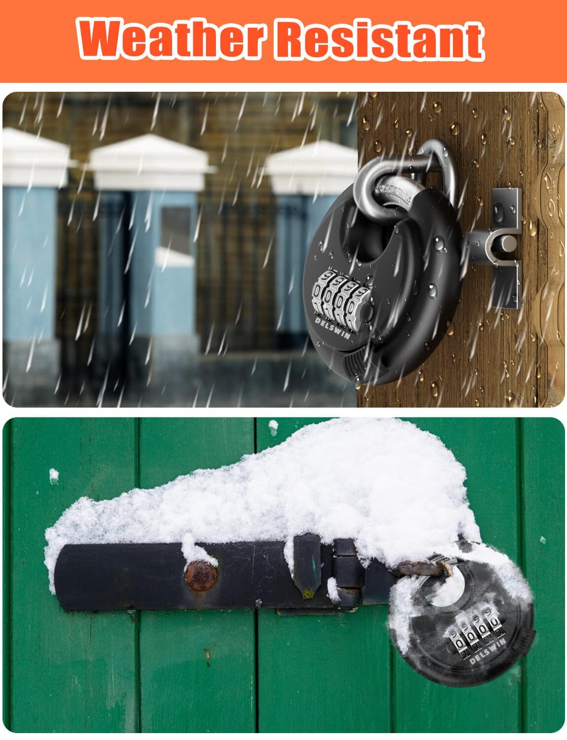 Delswin 4-Digit Disc Combination - Combination Padlocks Hardened