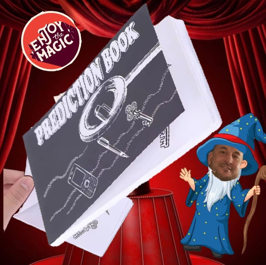 Prediction Book Magic Trick – Mind Reading Mentalism Prop – Close-Up Gimmick