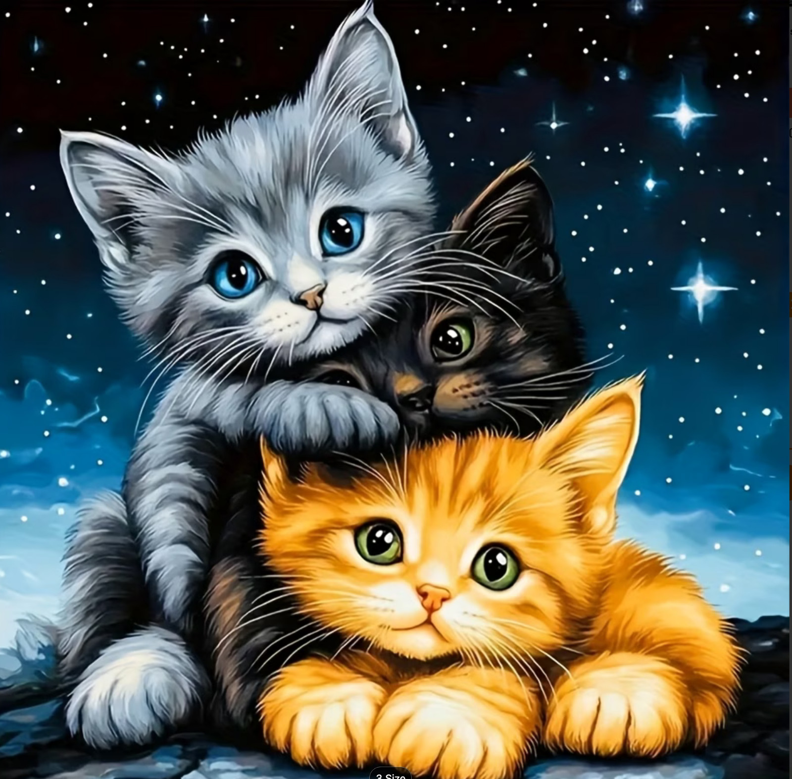 THREE LITTLE KITTENS TOWER 16 Colors Diamond Painting Full Canvas Kit 20x20 cm
