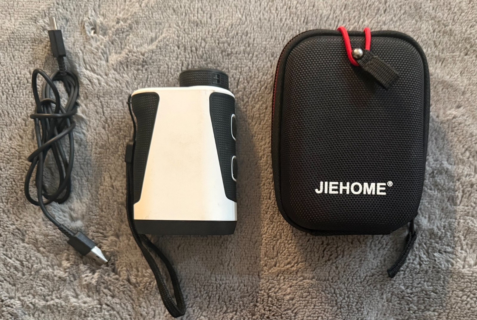 JIEHOME X1-660 Golf Rangefinder w/Case & Charger Slope Flag Lock Rechargeable