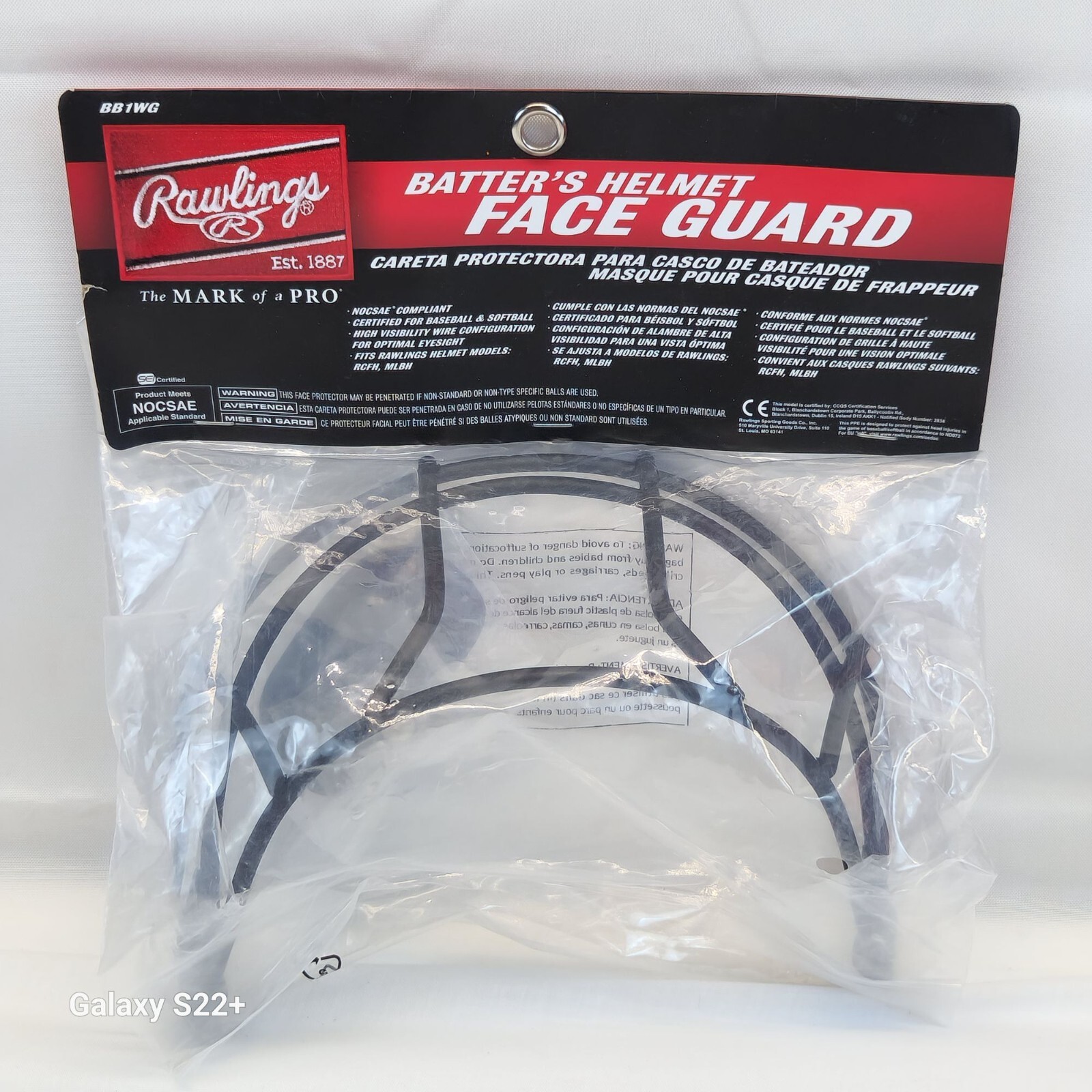 New Rawlings BB1WG Baseball Softball Batter's Helmet Face Guard RCFH MLBH NOCSAE
