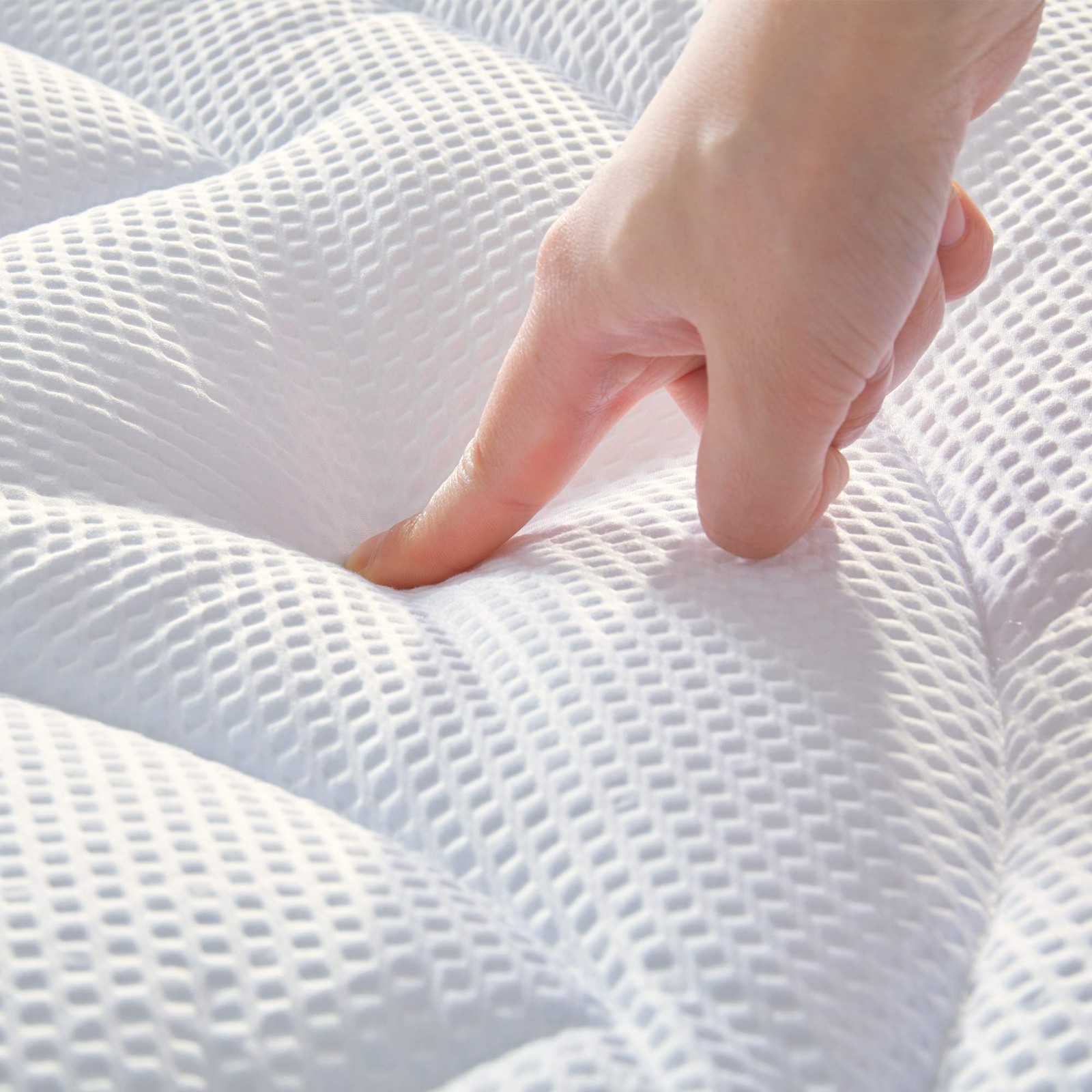 SLEEP ZONE Cooling Mattress Topper California King, White