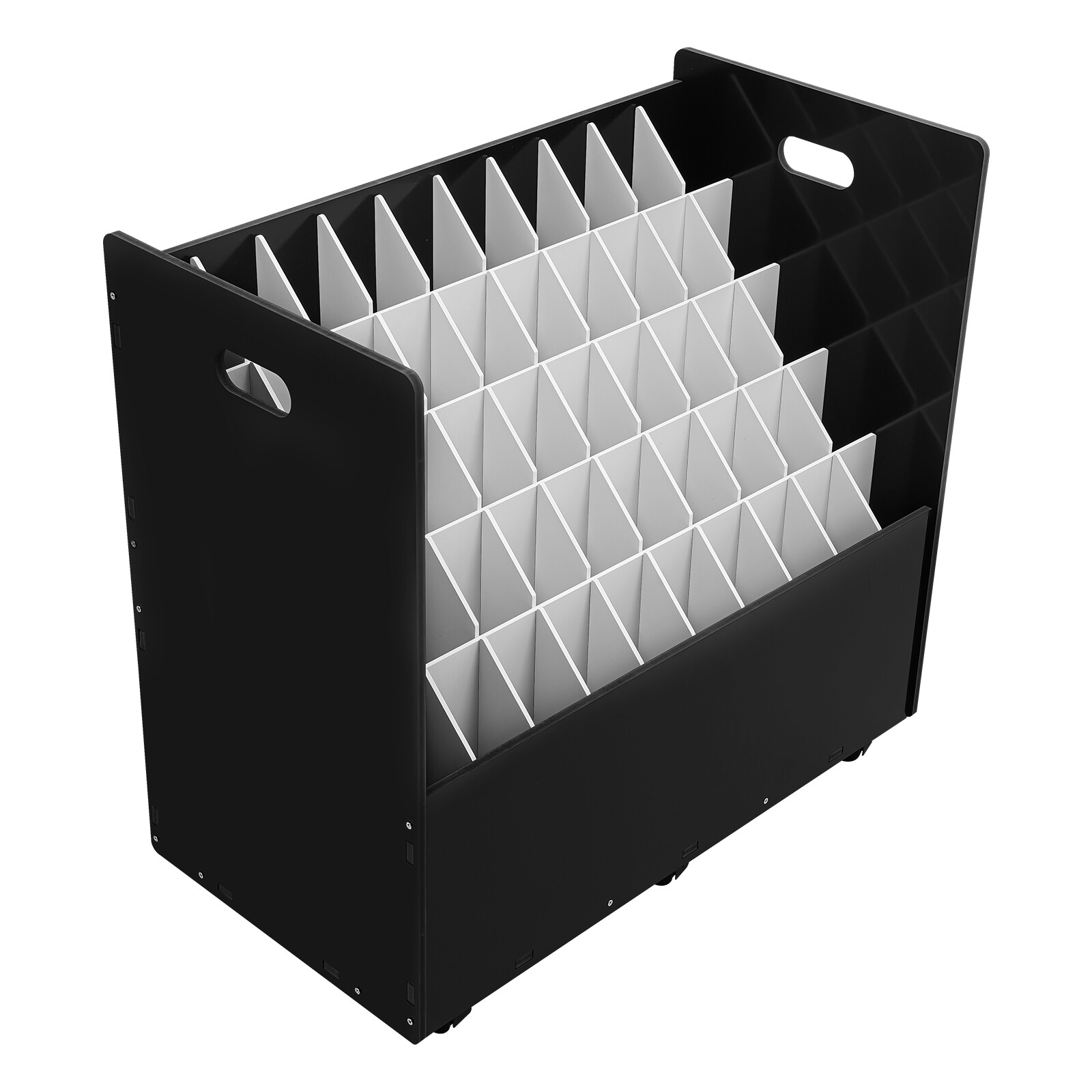 50-slot Blueprint Organizer Roll File Storage Holder Movable Roll File Cart