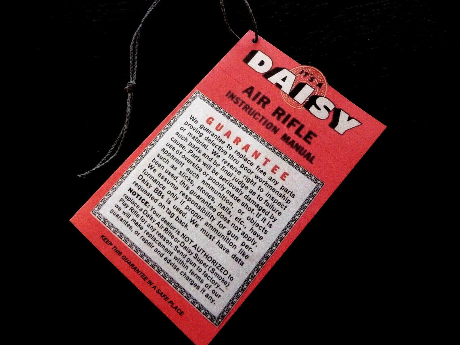 Daisy Red Ryder, No. 25, BB Hang Tag Reproduction for 1957 Air Rifles-Plymouth