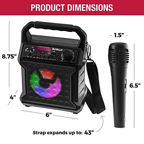 Karaoke Machine Bluetooth Speaker with Microphone Portable Wireless Party LED