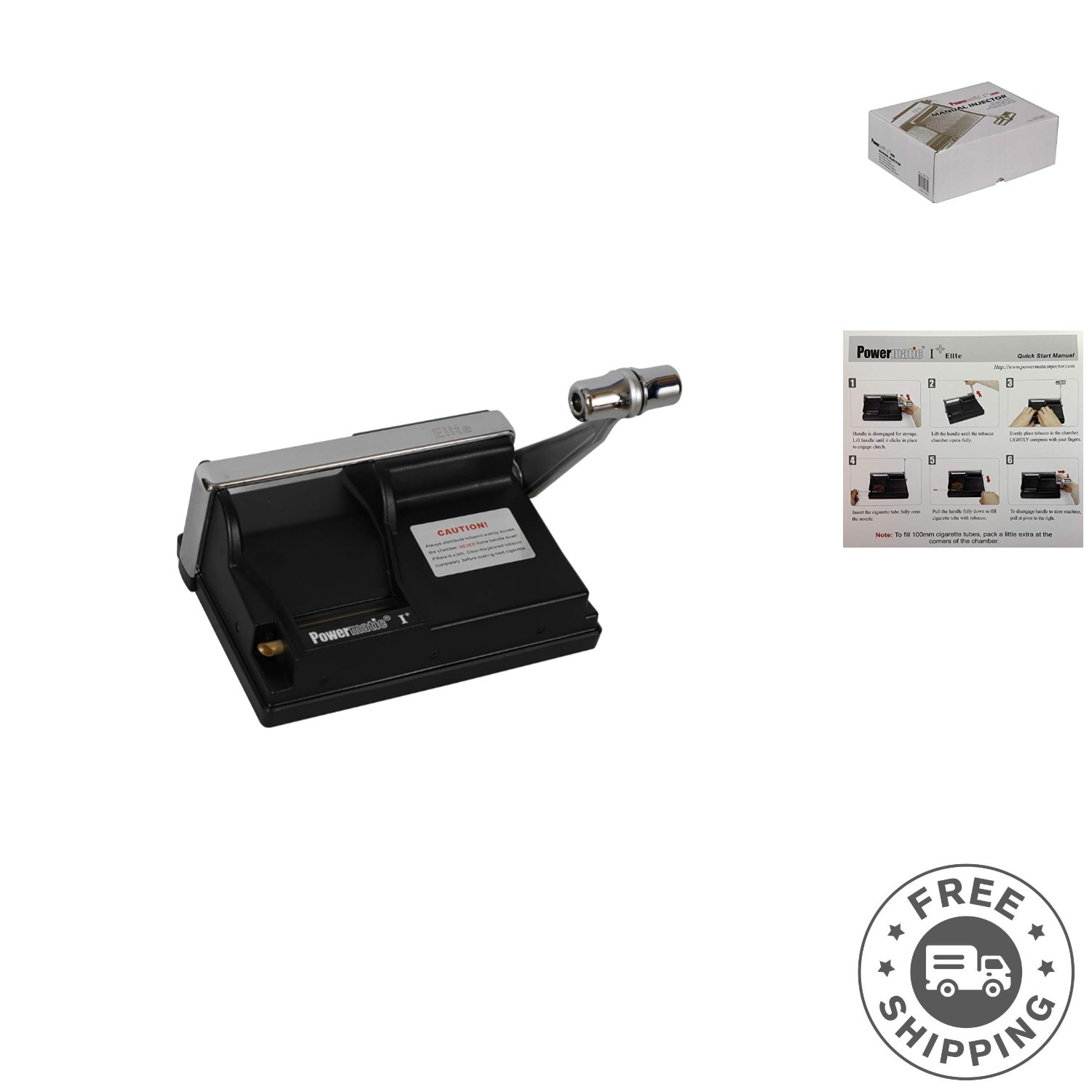 Efficient I Elite Cigarette Maker - Black Metallic with Accessories Included