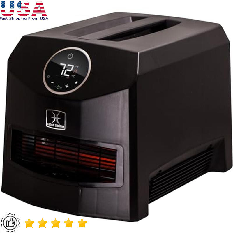 Portable Infrared Heater 1500W Remote Control Energy Efficient Quiet Safe Heat