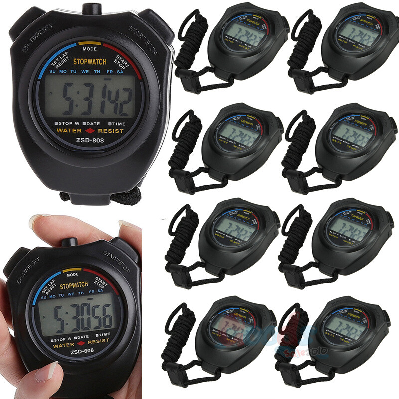 20x Digital Stopwatch Waterproof Sports Counter Chronograph Timer Odometer Watch