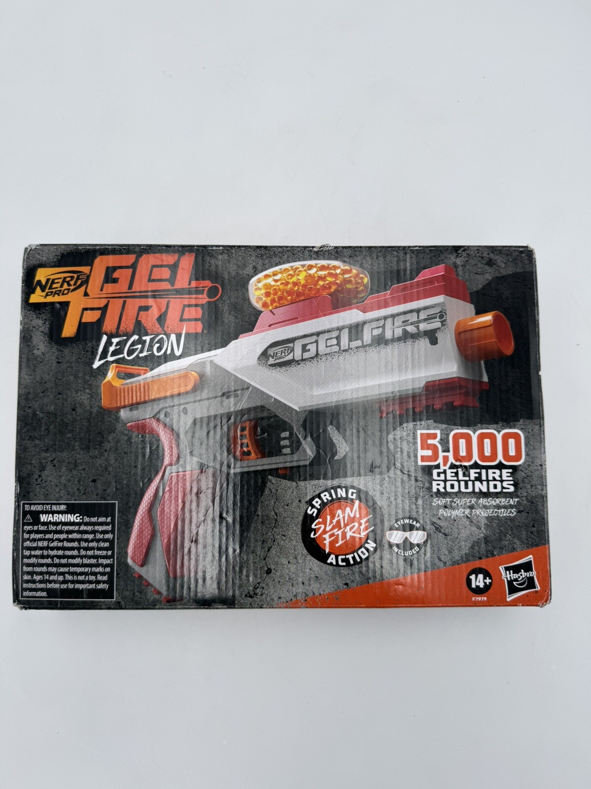 Nerf Pro Gelfire Legion Spring Action Blaster130 Hopper, Eyewear Open Box