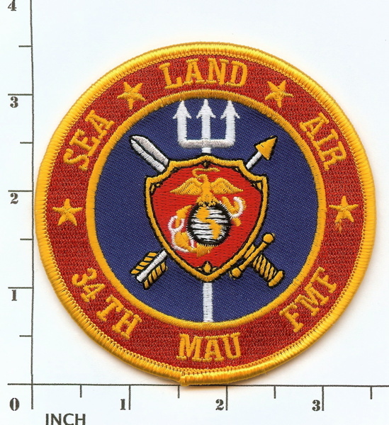 USMC 34th MAU Sea - Land - Air ! repro PATCH ! 34th Marine Amphibious Unit FMF