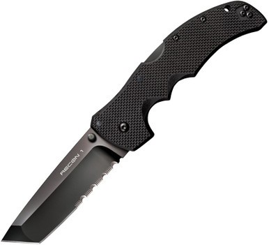 COLD STEEL RECON 1 / TANTO HALF SERRATED / 9-3/8" OVERALL / 4" BLADE / 3.5MM TH