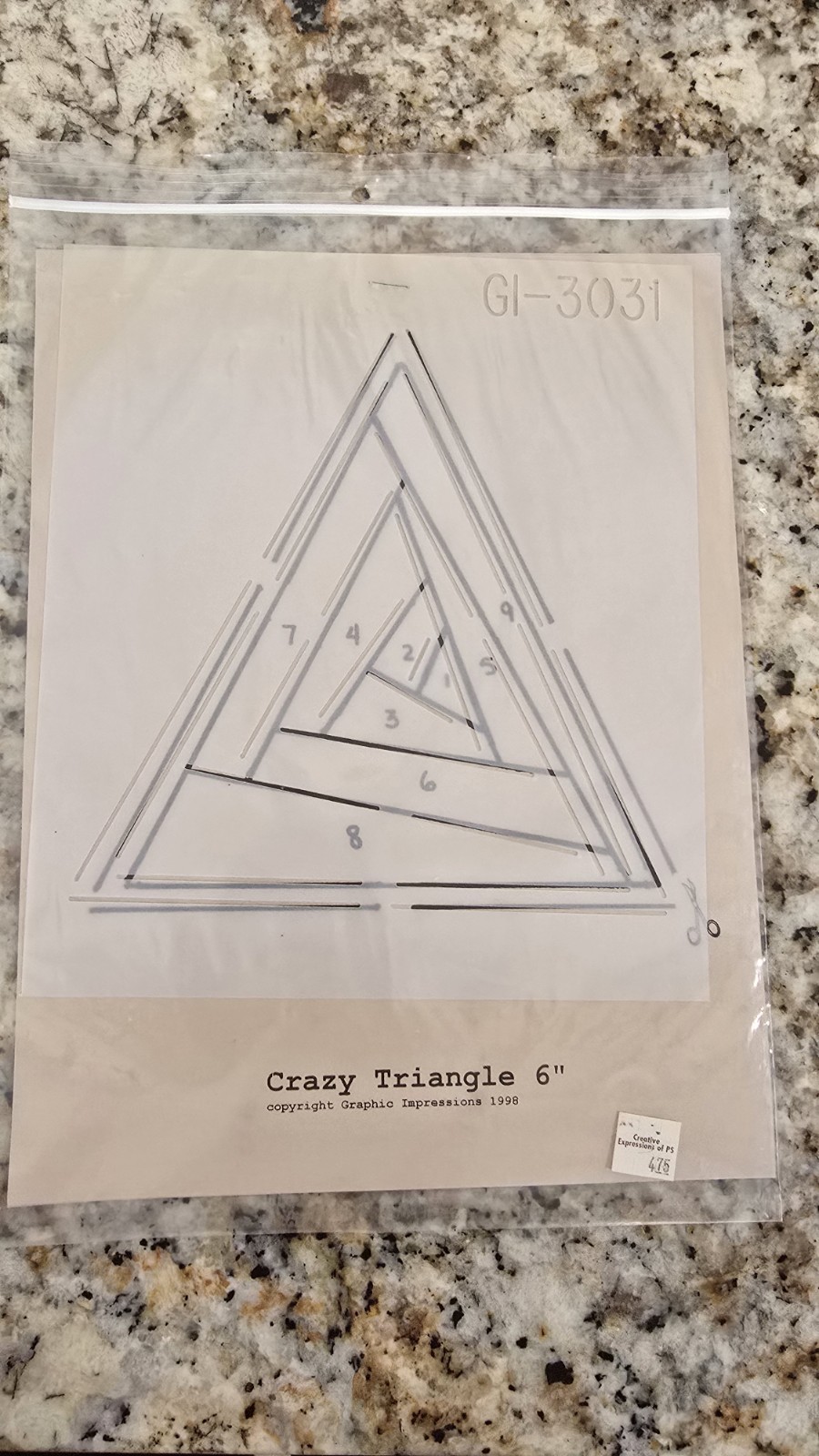 Foundation Impressions Quilt Stencils Twisted Sister Rotary Template & Pattern