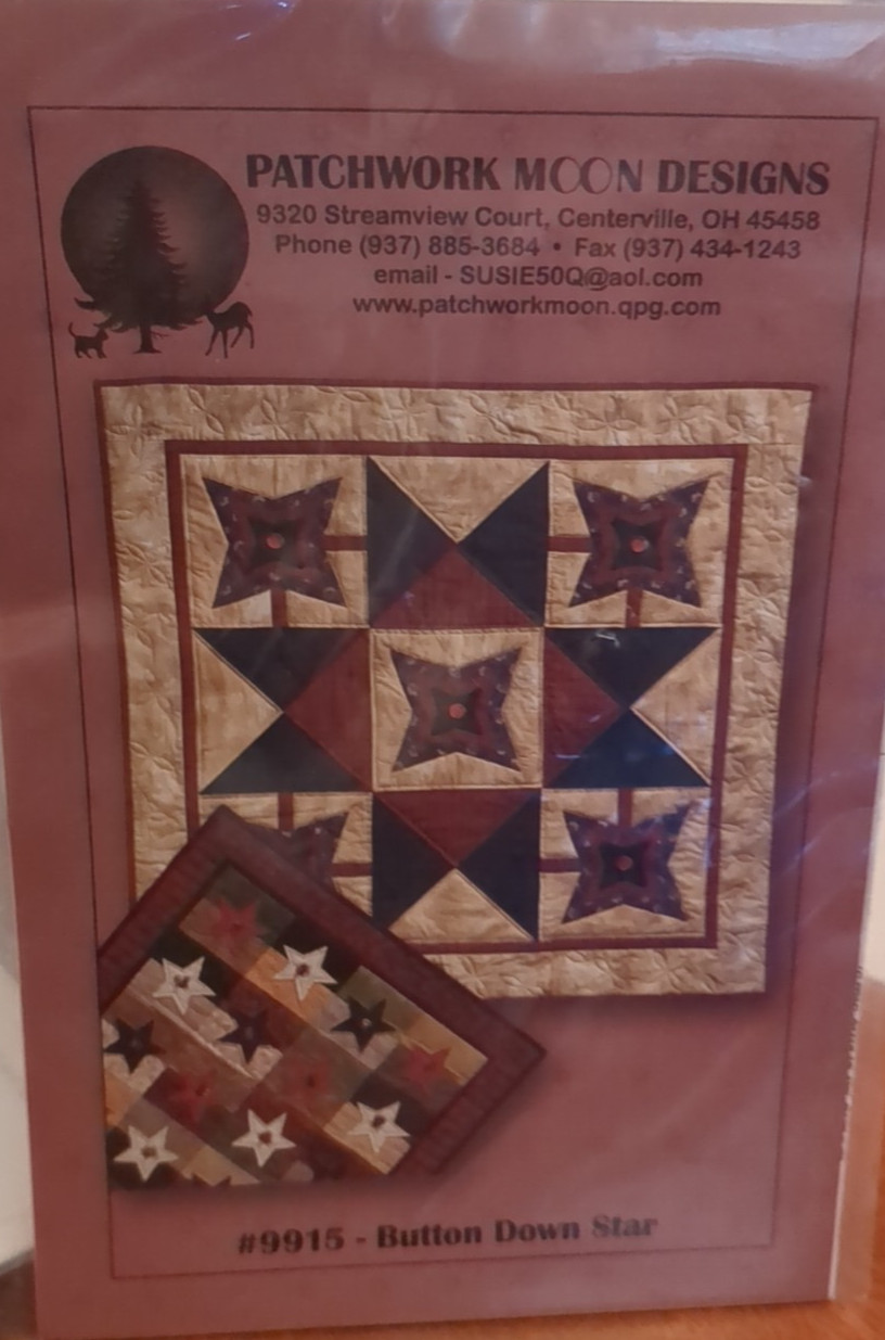 BUTTON DOWN STAR Quilt Pattern by Patchwork Moon Designs 46 x 46