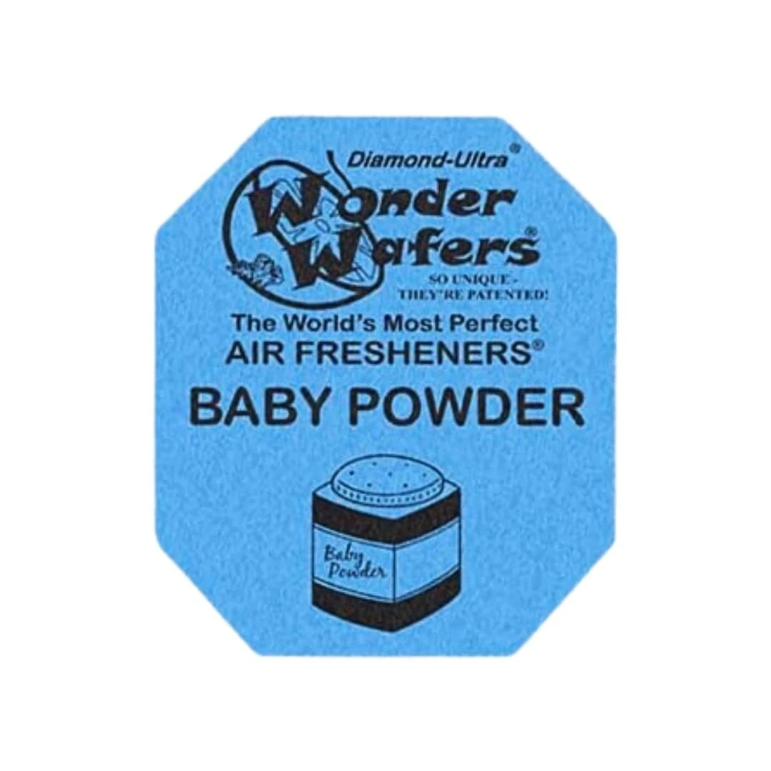 50 count Wonder Wafers Baby Powder Individually Wrapped Air Fresheners detail