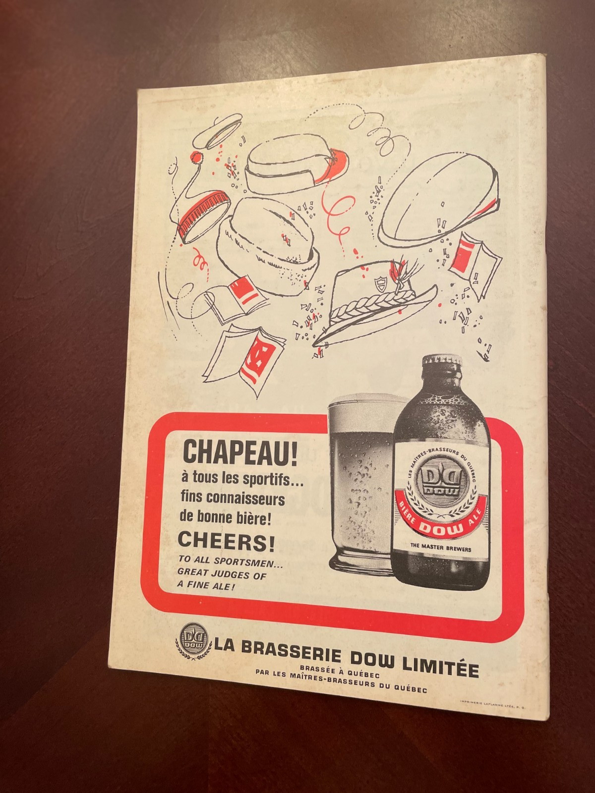 1965-67 Hershey Bears @ Quebec Aces AHL Hockey Program - NR-MT