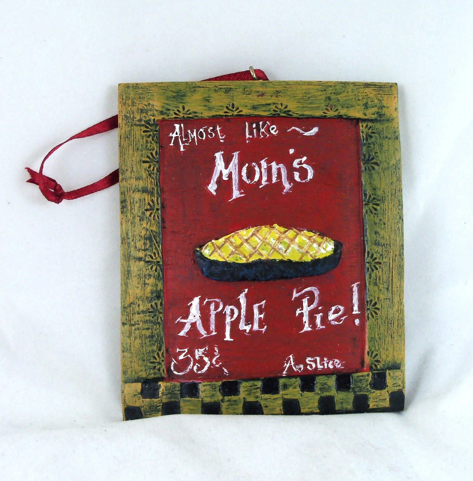 Almost Like Mom's Apple Pie Resin Christmas Ornament New