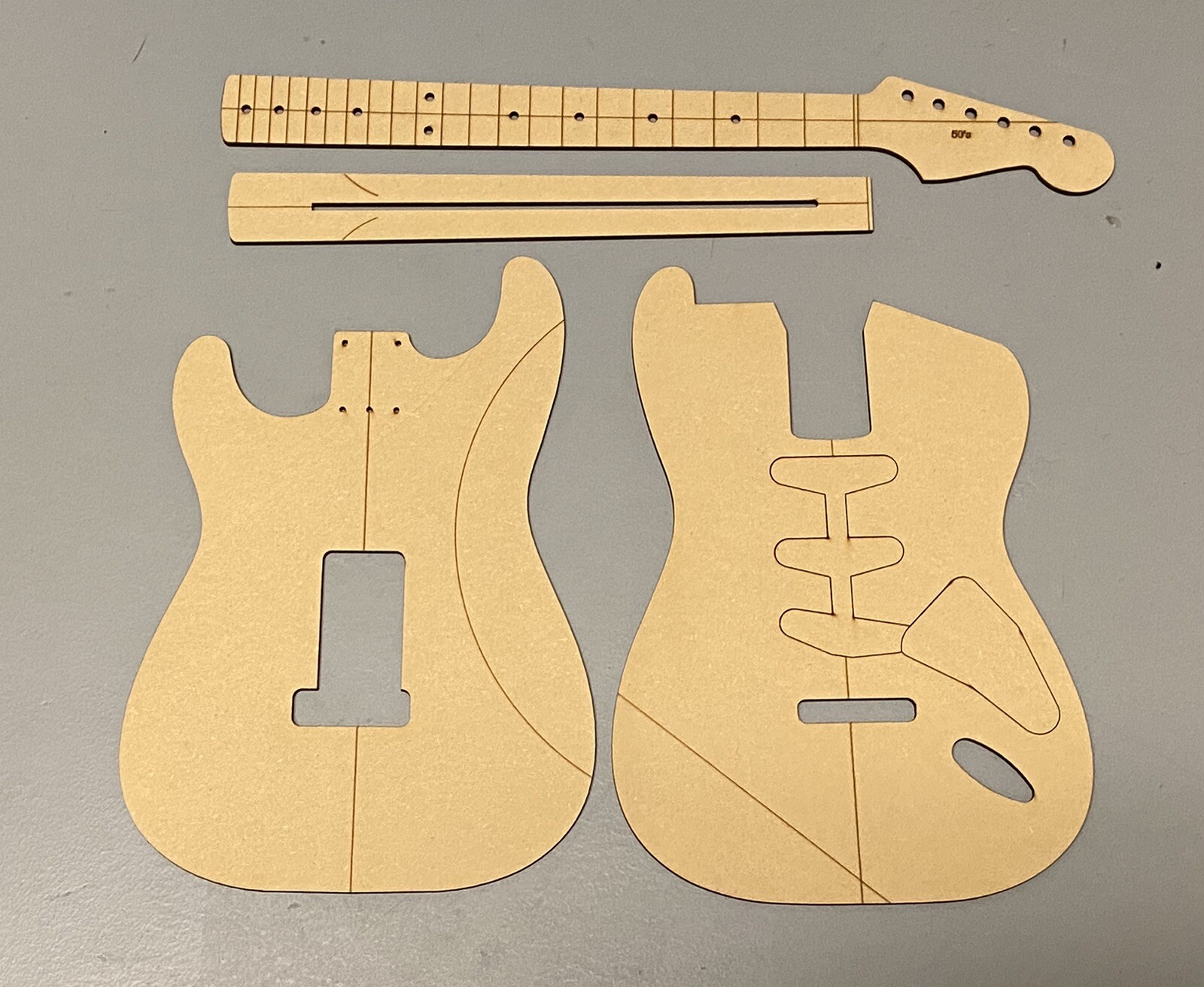 50's Strat style Luthier Routing/Building Templates Complete